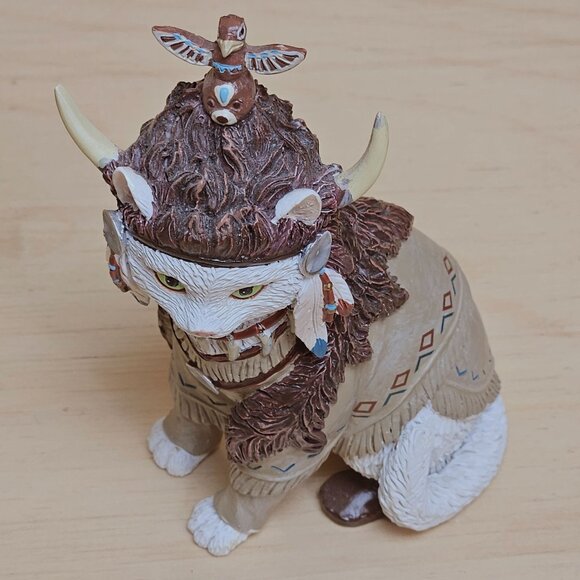 Hamilton Collection Totem Tom Cat Kitten Feathers 'n Furs Native American Native - Picture 3 of 11